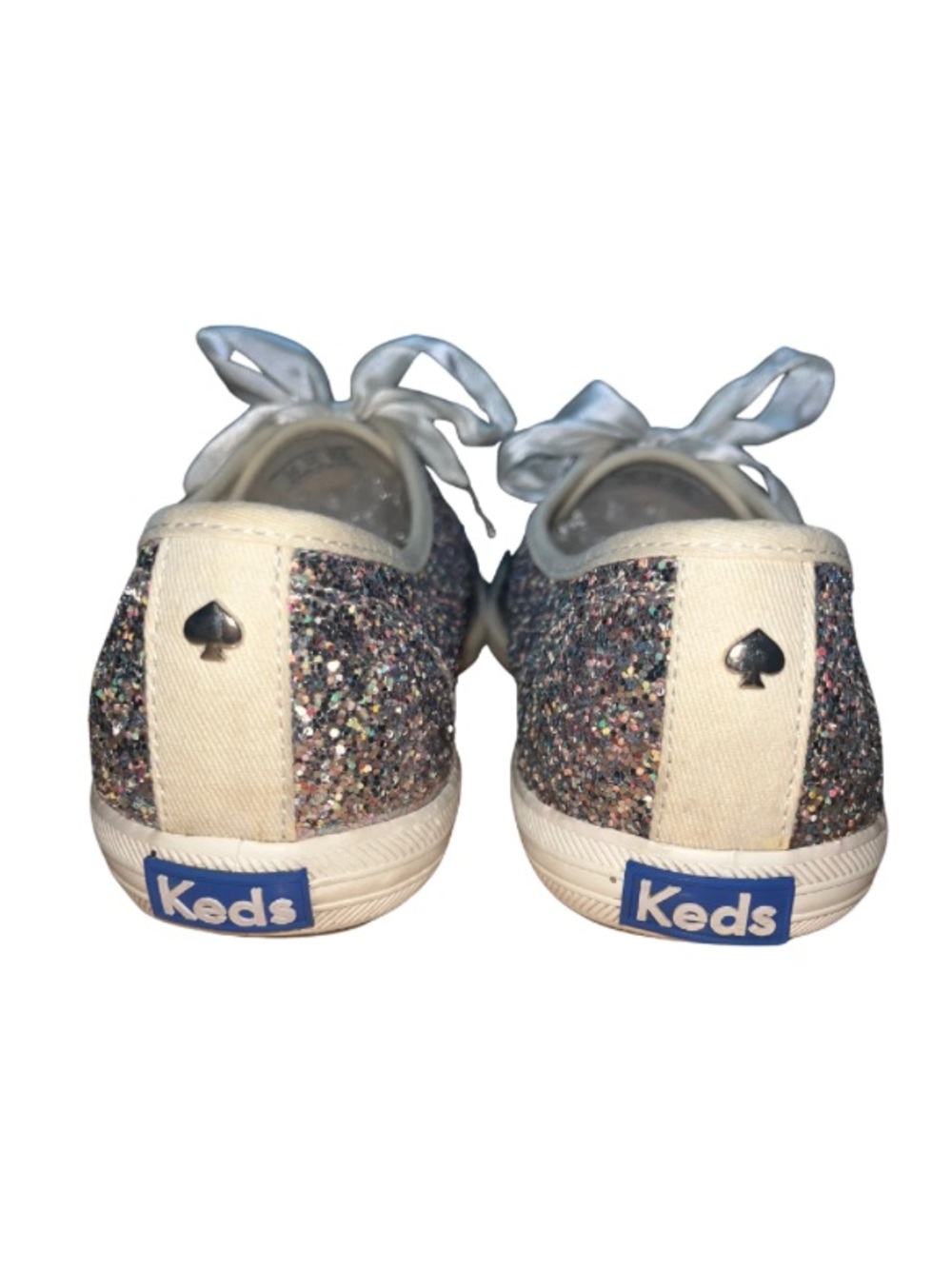 Keds x Kate Spade Champion Silver
Glitter Satin Lace-Up Sneakers - Size 7.5 - Picture 8 of 10